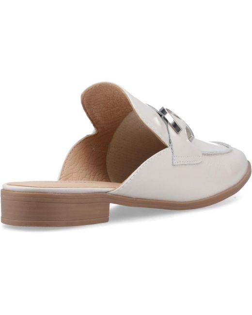 Hush Puppies White Calla Leather Mules