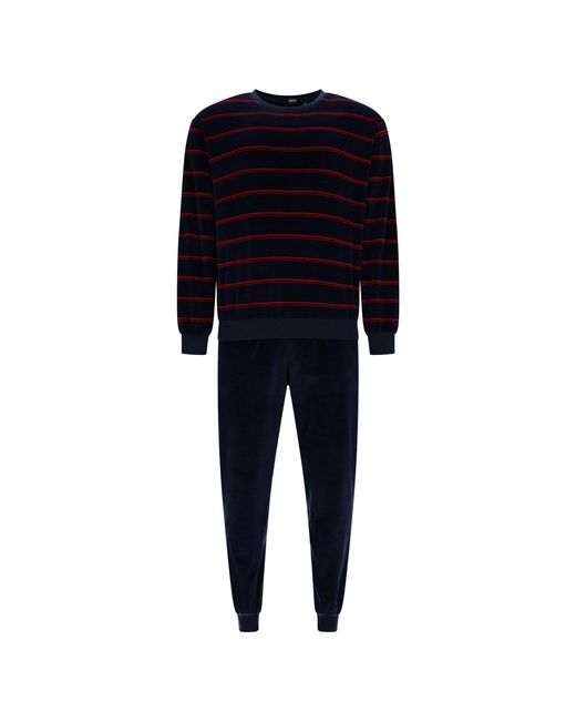 Hajo Schlafanzug Nicki Pyjama in Black für Herren