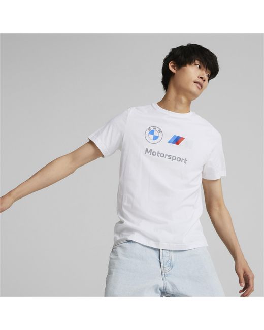PUMA White Bmw M Motorsport Essentials Logo T-Shirt for men