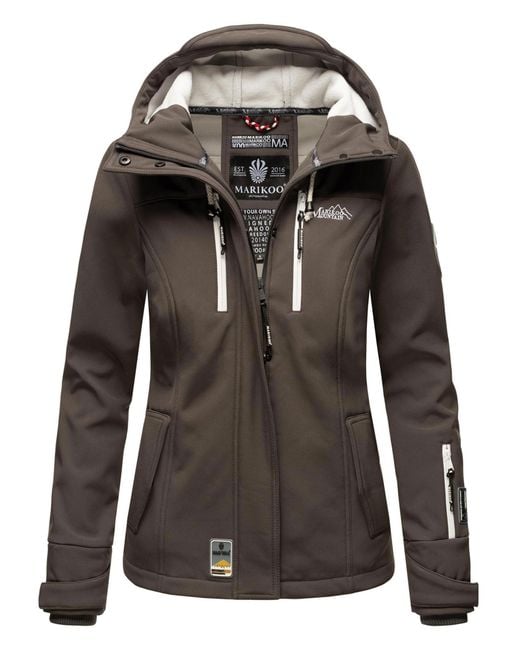 Marikoo Softshelljas – Kleine Zicke, Warm Met Capuchon & Fleecevoering in het Black