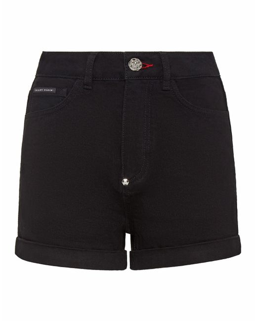 Philipp Plein Denim Korte Broek in het Black