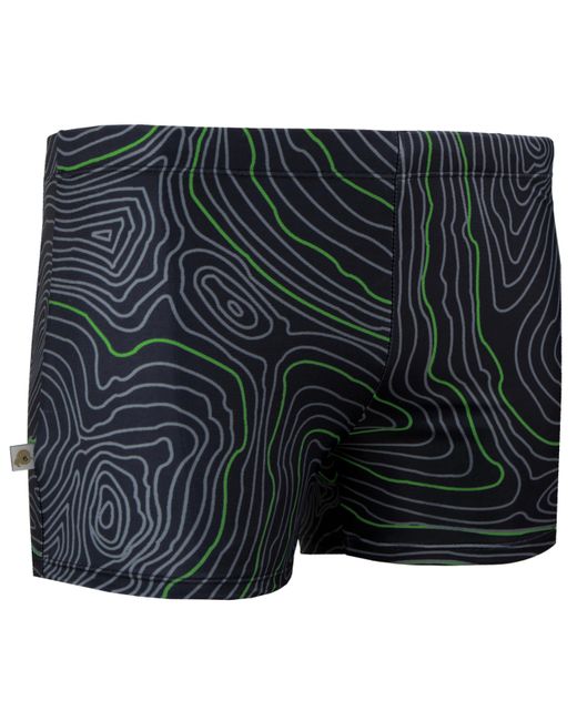 GUGGEN Mountain Herren Badehose Eng Anliegend Gestreift Boxerbadehose in Black für Herren