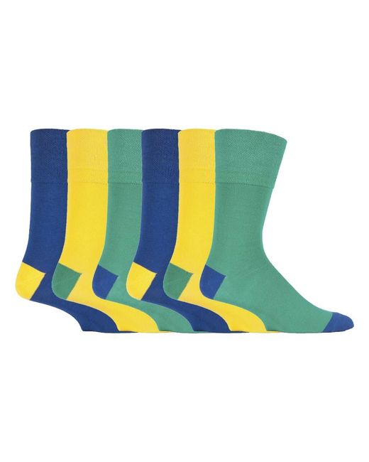 Gentle Grip Green 6 Pairs Non Elastic Socks for men