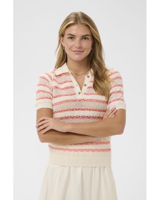 Saint Tropez Pullover Rosettasz Pullover Regular Fit in het Natural