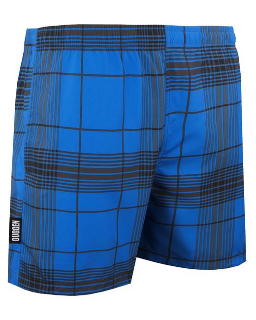 GUGGEN Mountain Herren Badehose Kariert in Blue für Herren