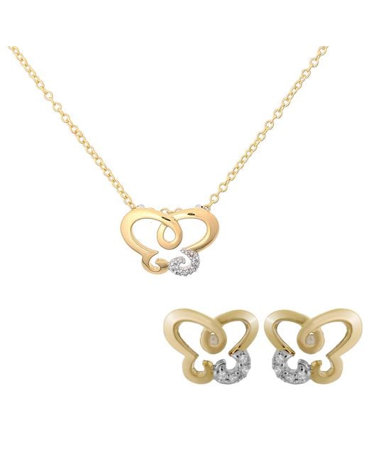 Orphelia Metallic 'Joya' 925 Sterling Set: Chain-Pendant + Earrings