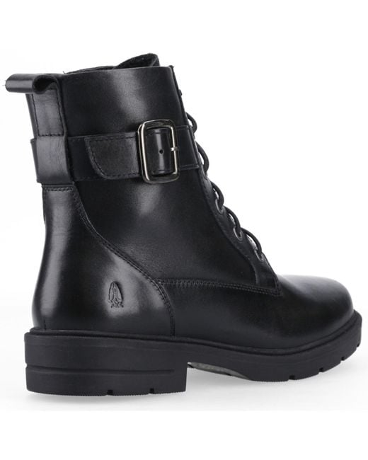 Hush Puppies Black Teagan Biker Leather Boots