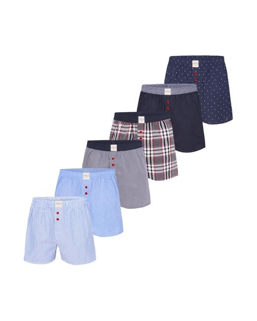 Phil & Co. Berlin Boxer Classics 6-Pack in het Blue voor heren