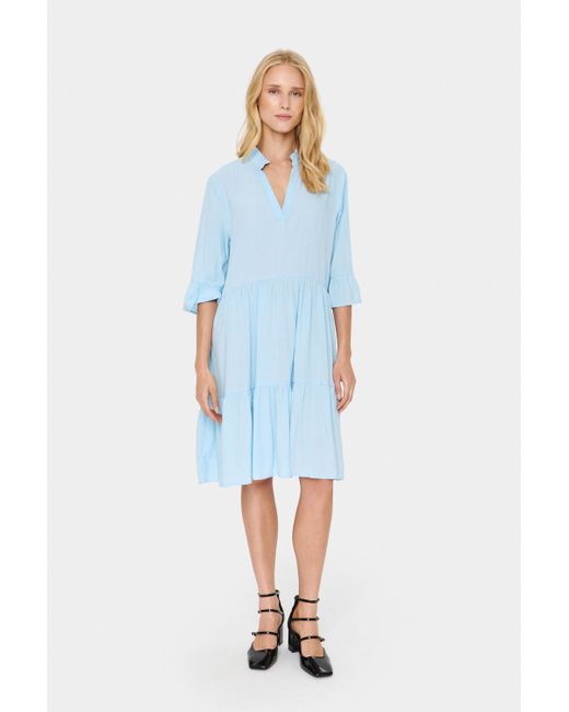 Saint Tropez Jurk Casual Fit Blue