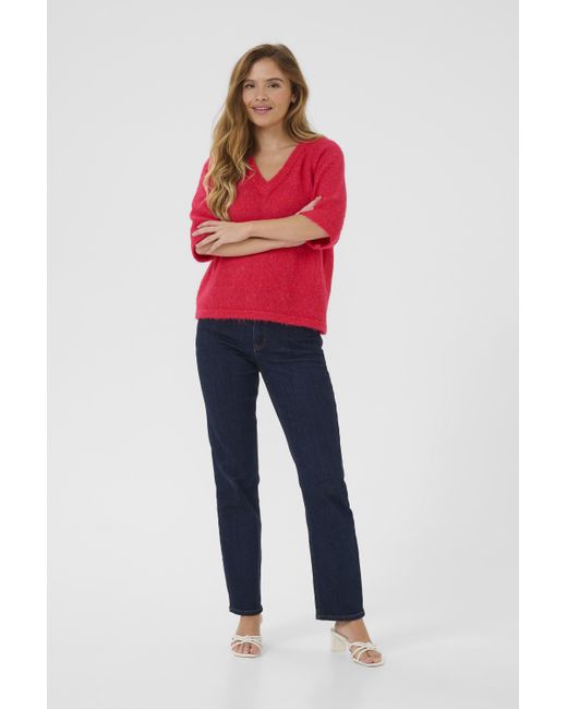 Kaffe Pullover Baggy Fit Berry in het Red
