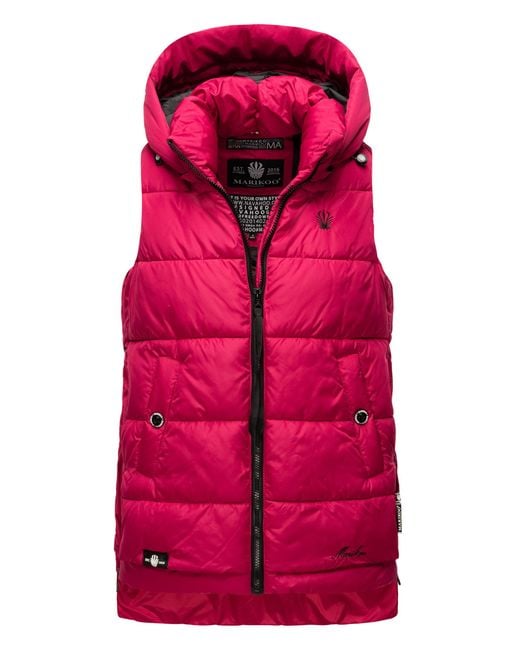 Marikoo Gewatteerd Vest – Zarinaa, Licht Met Afneembare Capuchon in het Pink