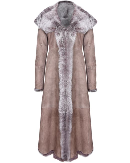 Infinity Leather Brown Full Length Hooded Toscana Sheepskin Trench Coat-Donetsk