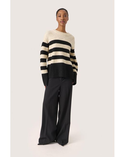 Soaked In Luxury Pullover Regular Fit Black Offwhite in het Multicolor
