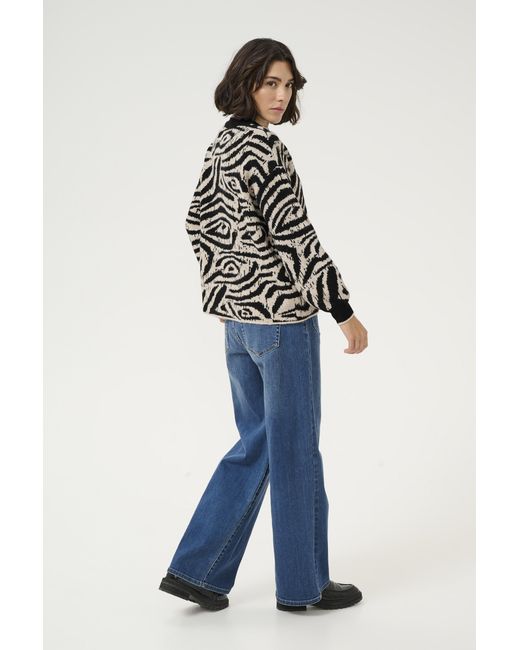 Kaffe Pullover Regular Fit Animal in het Blue
