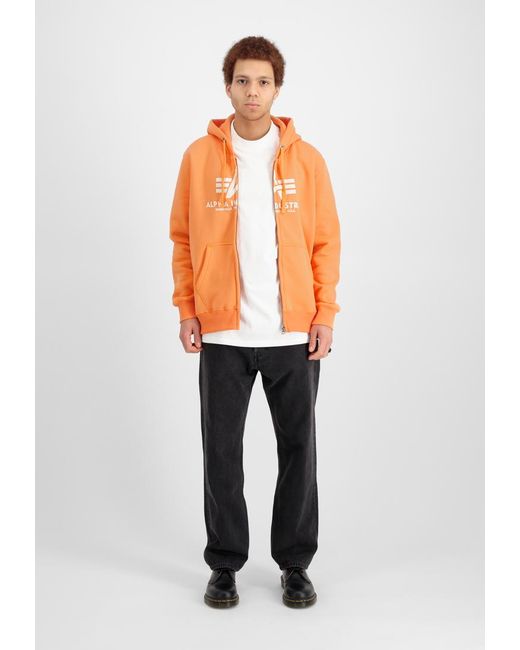 Alpha Industries Basic Big Logo Pp Zip Hoodie in het Orange voor heren