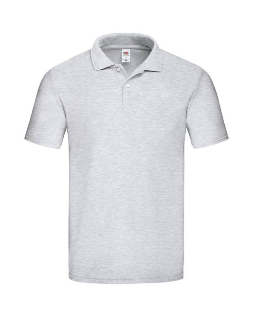 Fruit Of The Loom White Original Polo Shirt (Heather) Cotton for men