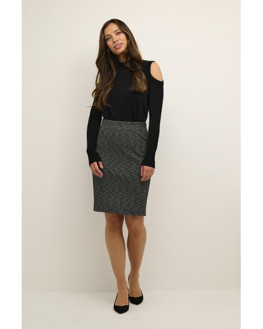 Kaffe Rok Regular Fit Black / Chalk Mini Check