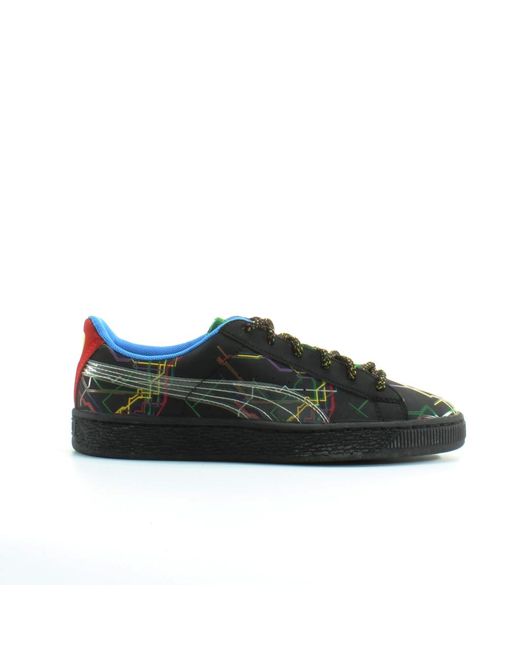 PUMA Green Basket X Dee & Ricky Leather Lace Up Trainers 361498 01 for men
