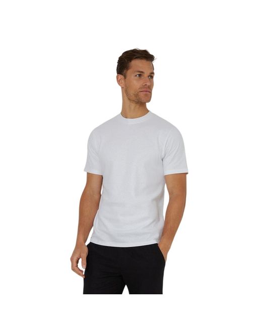 Threadbare Textured Crew Neck Regular T-Shirt in het White voor heren
