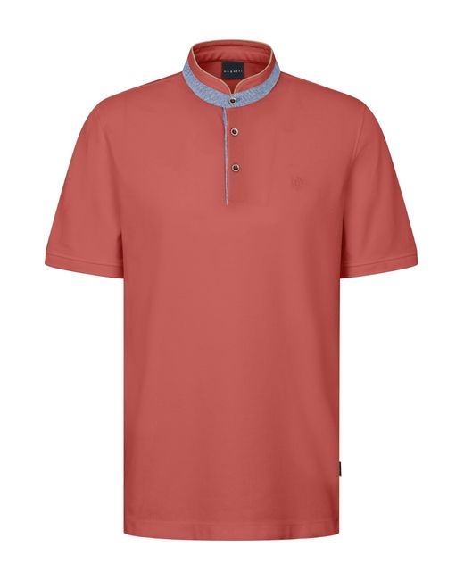 Bugatti Herren Polo Met Opstaande Kraag in het Red voor heren