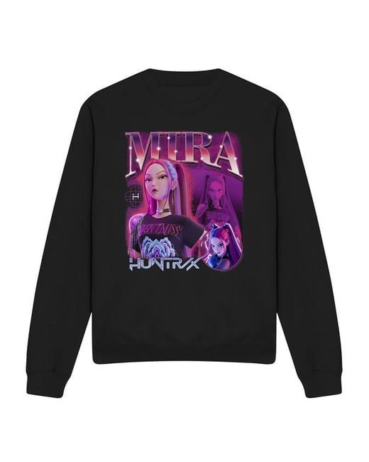 K-Pop Demon Hunters Black Adult Huntr/X Mira Sweatshirt