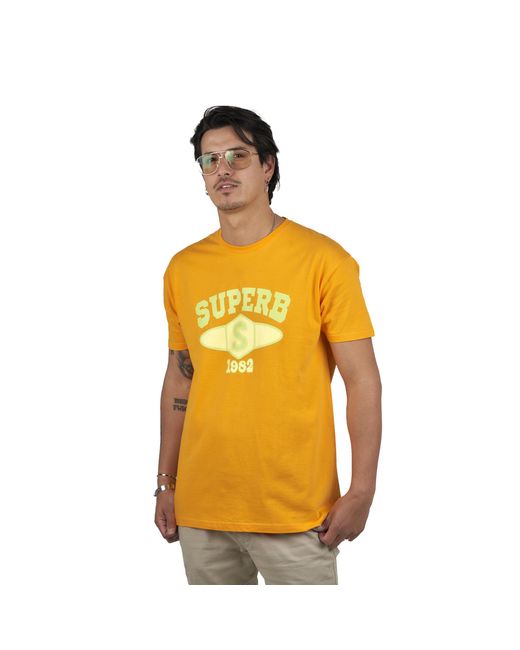 Superb Yellow University Sprbca-2201 Short Sleeve Round Neck T-Shirt for men