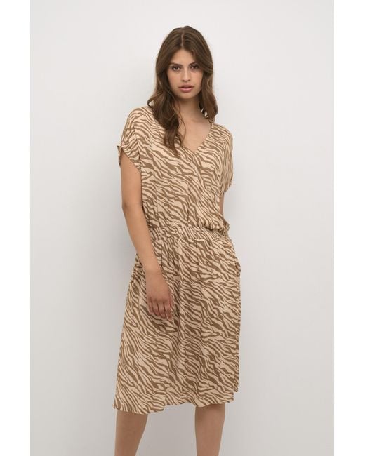 Kaffe Jurk Regular Fit Animal in het Natural
