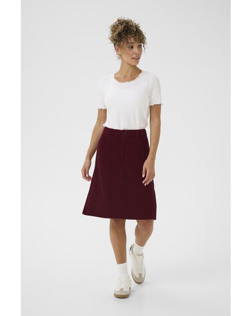 Cream Rok Crcory Rok A-Shape in het Red