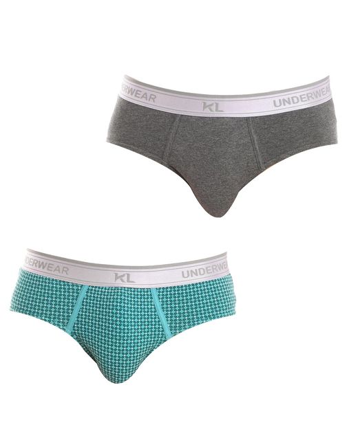 Kisses&Love Gray Pack-2 Basic Briefs Breathable Fabric Kl2014 for men