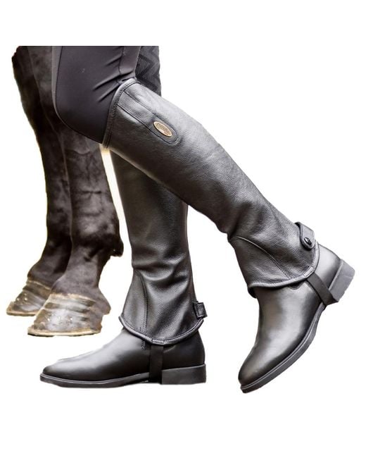 Brogini Black Adult Vicenza Grain Leather Gaiters
