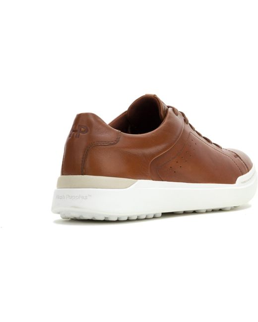 Hush Puppies Brown Wes Leather Cognac Trainers for men