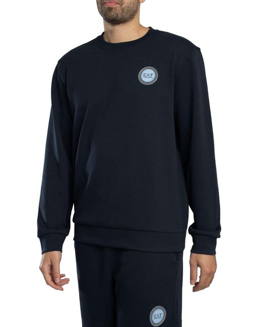 EA7 Sweatshirt Met Logopatch in het Blue voor heren