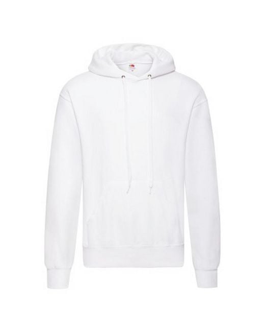 Fruit Of The Loom White Adults Classic Hooded Sweatshirt