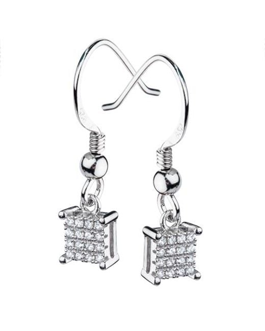 Orphelia White 'Claudia' 925 Sterling Drop Earrings