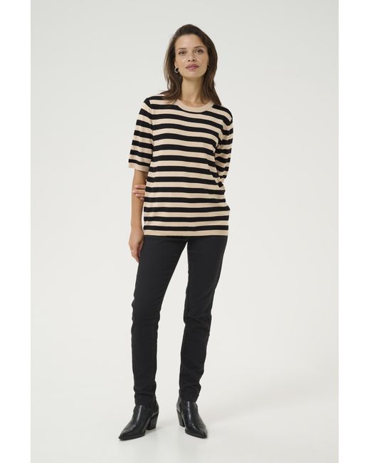 Kaffe Pullover Regular Fit Offwhite in het Multicolor