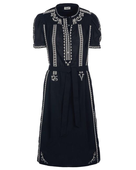 Zadig & Voltaire Zadig & Voltaire Jurk Rigy Coton Brod Zwart in het Blue
