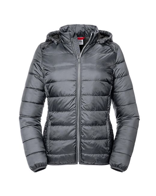 Russell Gray Ladies Hooded Nano Padded Jacket (Iron)