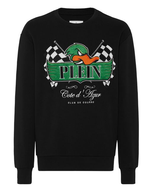 Philipp Plein Hoodies & Sweatvesten ,Zwart ,Katoen Sweatshirt Ls Duck in het Black voor heren