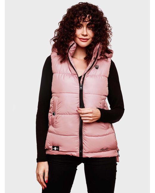 Marikoo Gewatteerd Vest – Zarinaa, Licht Met Afneembare Capuchon in het Natural