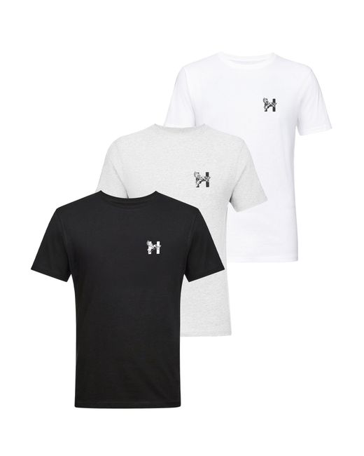 Henleys Black Triphen T-Shirt (Pack Of 3) Cotton for men
