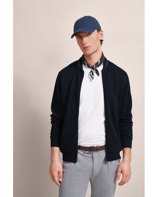 Bugatti Herren Sweatjacke Mit Collegekragen in Black für Herren