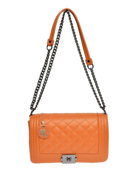Anna Luchini Orange Braune Ledertasche