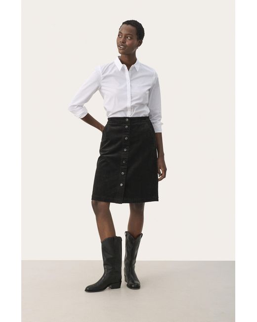 Part Two Rok A-Shape Blac in het Natural