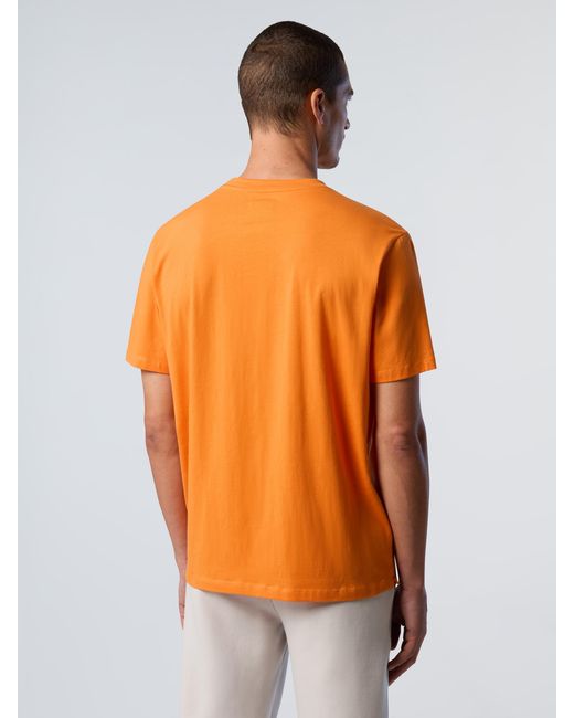North Sails T-Shirt Noord-Tech-Patch in het Orange voor heren