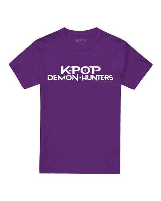 K-Pop Demon Hunters Purple Adult Logo T-Shirt