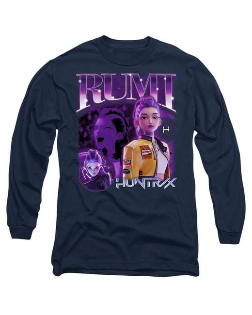 K-Pop Demon Hunters Blue Adult Huntr/X Rumi Long-Sleeved T-Shirt