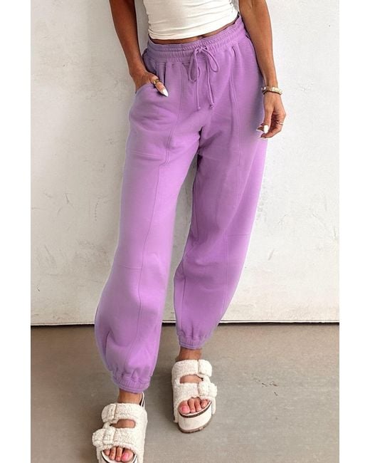 Azura Exchange Ontspannen Pas Joggingbroek Met Koord in het Purple