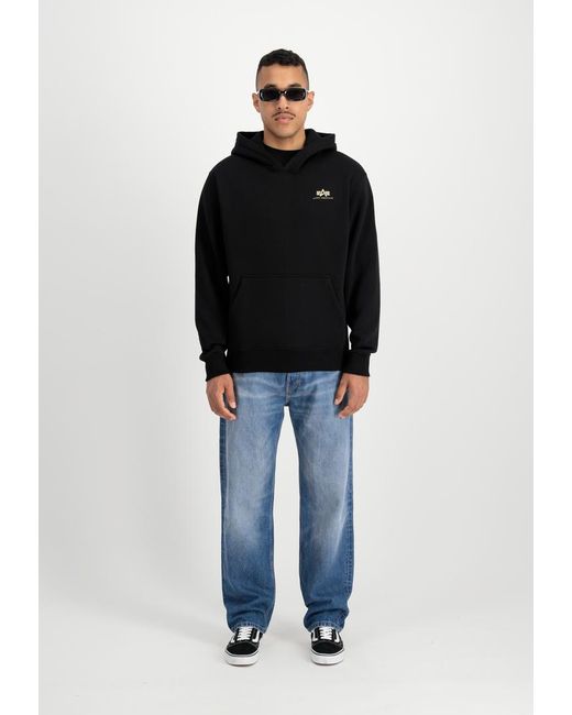 Alpha Industries Basic Small Logo Tpu Hoodie in het Black voor heren