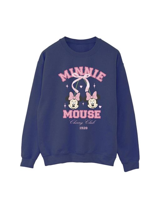 Disney Blue Ladies Cherry Club Minnie Mouse Sweatshirt