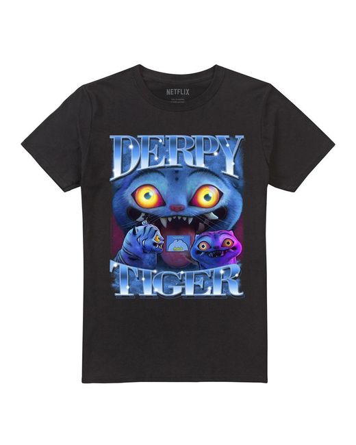 K-Pop Demon Hunters Black Adult Derpy Tiger T-Shirt